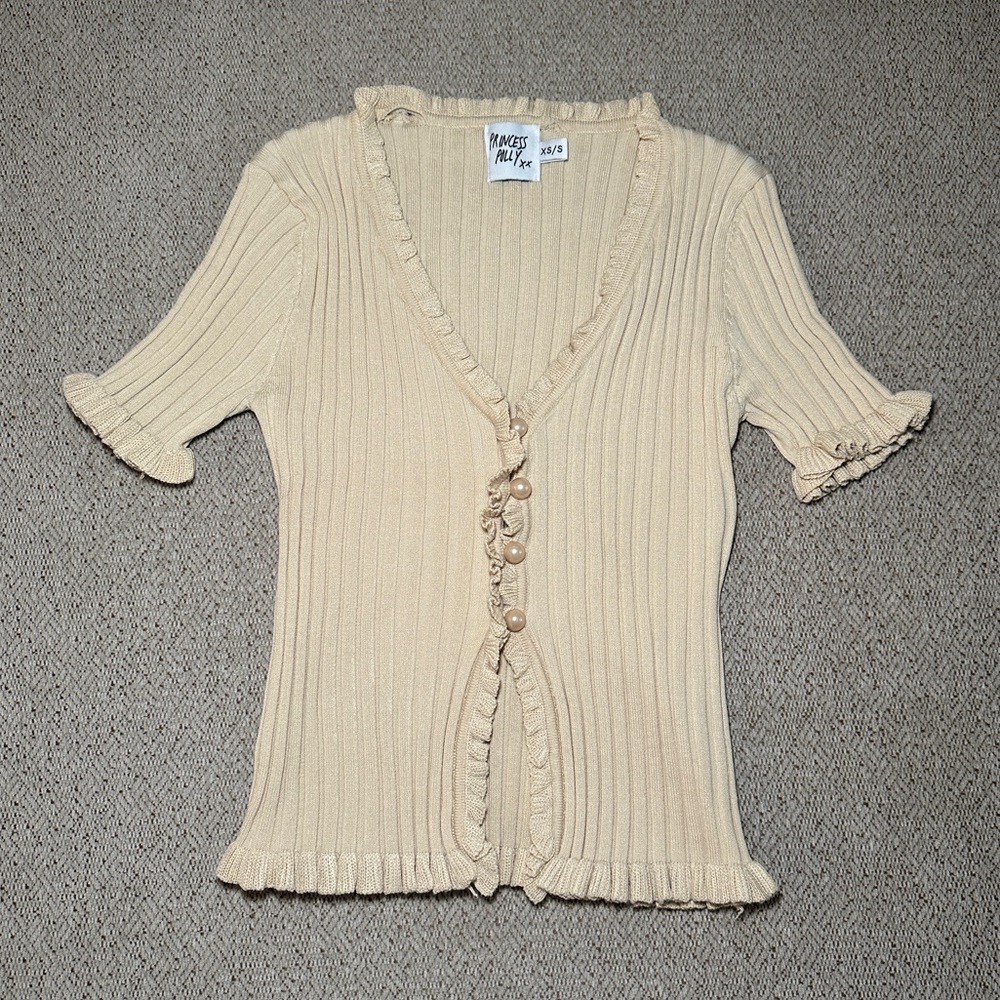 Princess Polly Pale Yellow Crop Top
